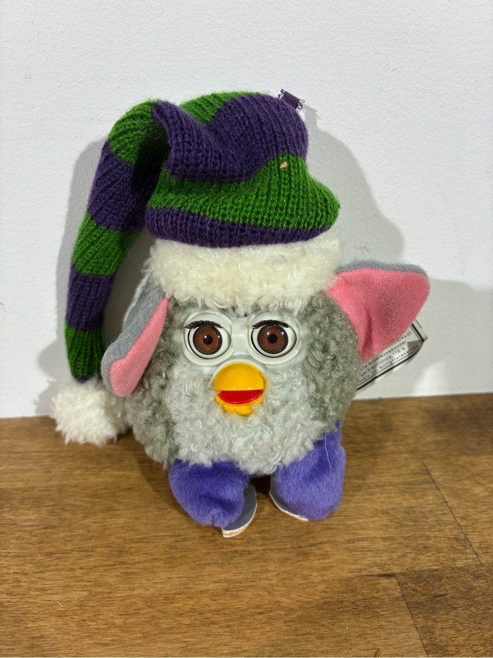 Vintage 1999 Furby Christmas Ornament Tiger Electronics Purple Green Jester